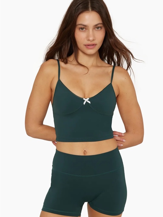 SET Active Other - Dark Green Seamless Bralette Crop Top with Bow set active size xl